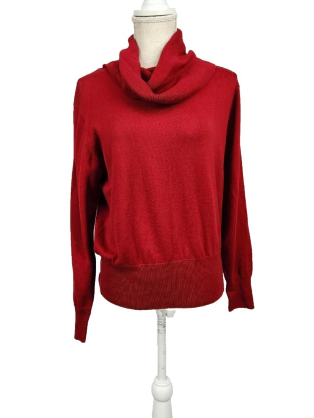 Dress Barn Cowl Neck Sweater Women's M Red Long Sleeve Casual Cottage